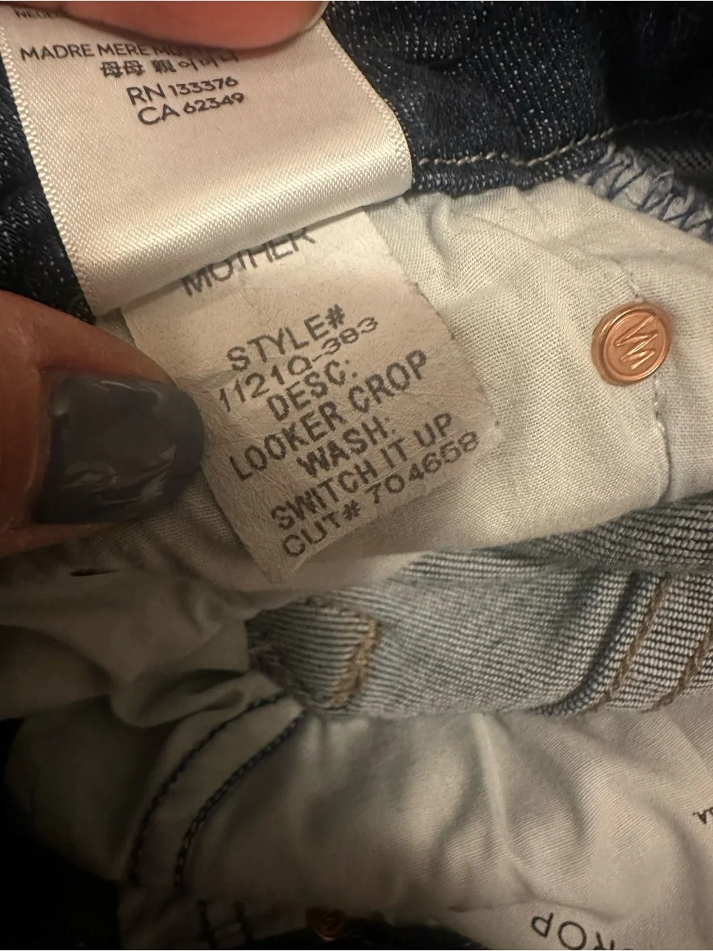Mother jeans the looker crop in switch it up High-Rise Women's Jeans 32 - Picture 12 of 14